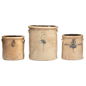 Three Stoneware Crocks with