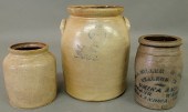 Three stoneware jars- Gardiner