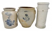THREE STONEWARE PIECES, TO INC