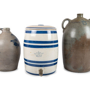 Three Stoneware Vessels 19th