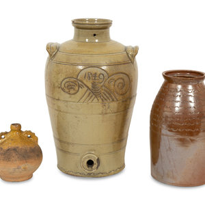 Three Stoneware Vessels 19th