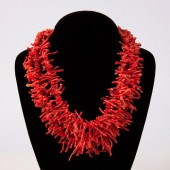THREE STRAND RED CORAL BRANCH