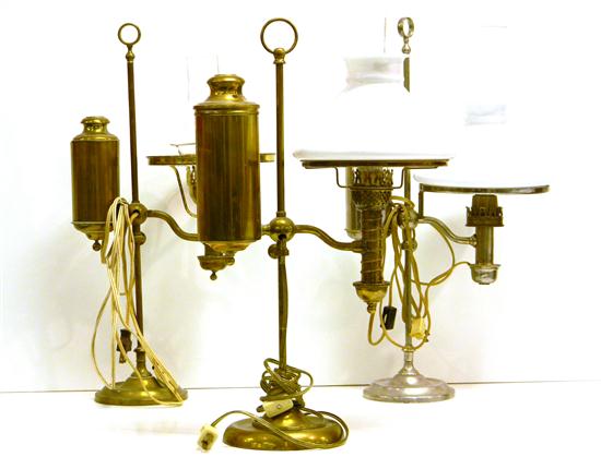 Three student lamps  one nickel 