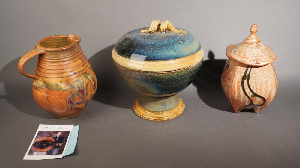 THREE STUDIO POTTERY ARTICLES,