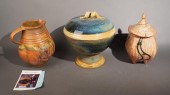 THREE STUDIO POTTERY ARTICLES,