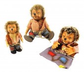 THREE STUFFED PORCUPINES, ALL