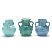 THREE SUNSET MOUNTAIN VASES<br