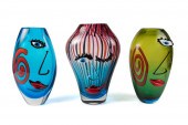 THREE SURREALIST MURANO ART GL