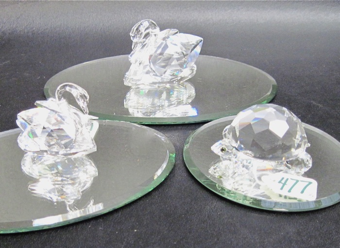 THREE SWAROVSKI CRYSTAL