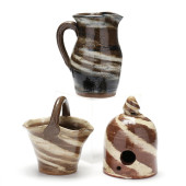 THREE SWIRL CLAY WORKS BY BURL
