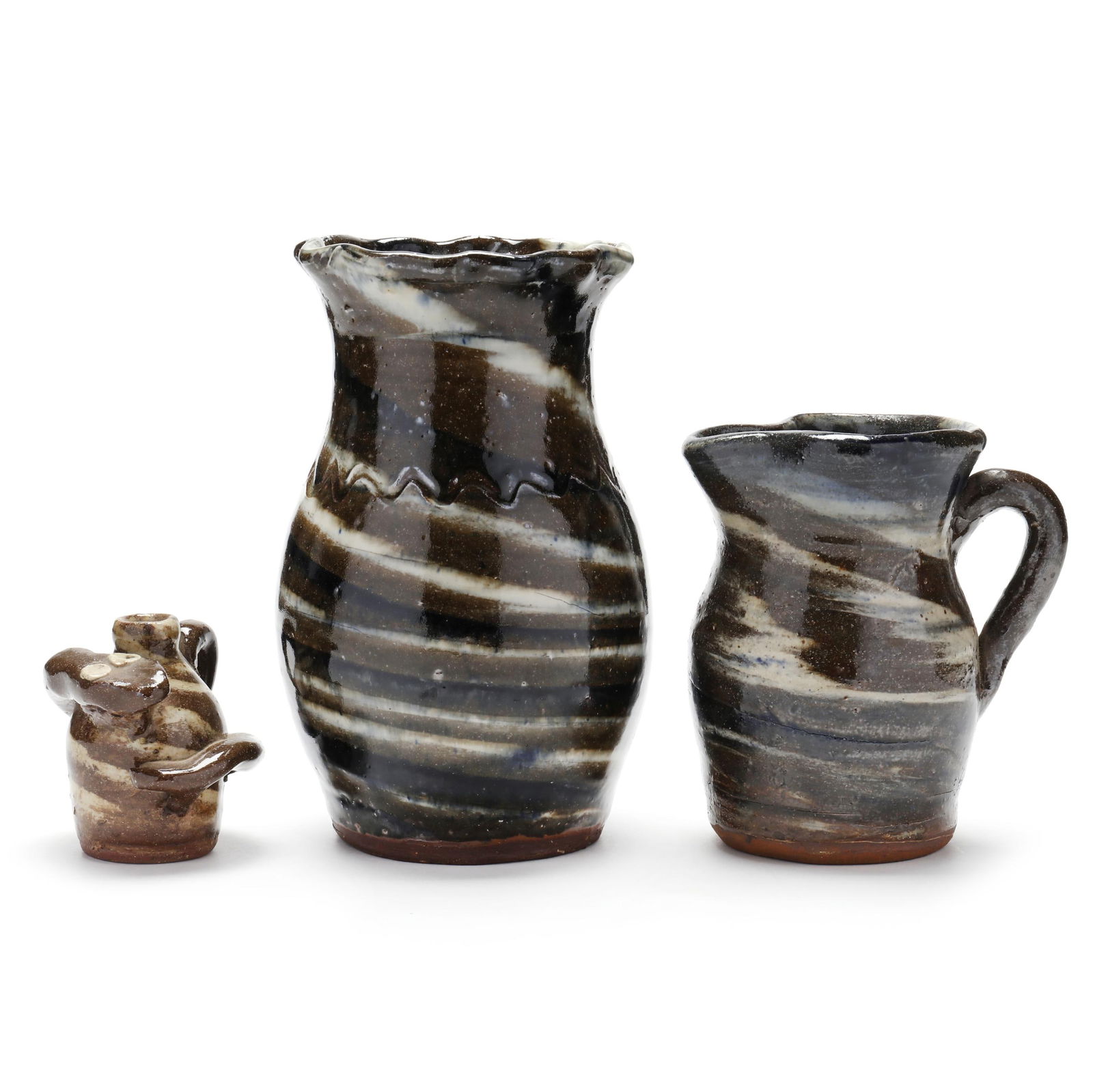THREE SWIRL CLAY WORKS BY BURLON