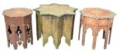 THREE SYRIAN TABORETS, ONE STA