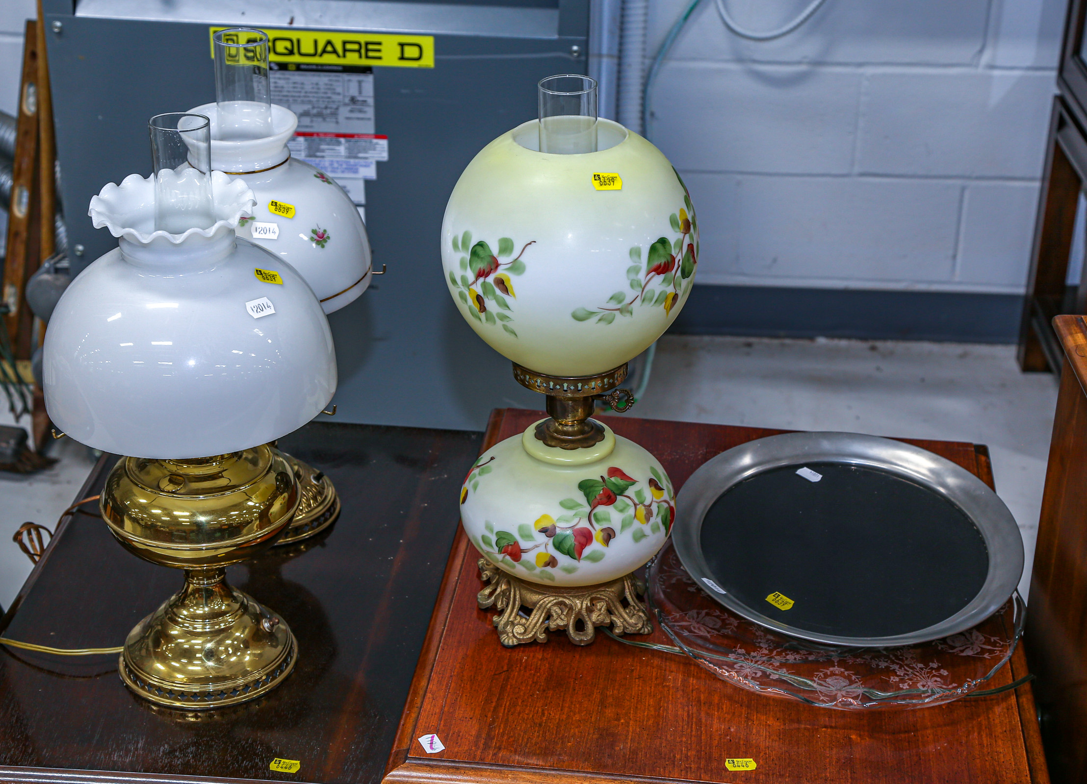 THREE TABLE LAMPS In the style of