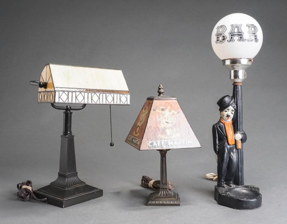 THREE TABLE LAMPS, INCLUDING