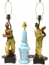 Three table lamps including: l