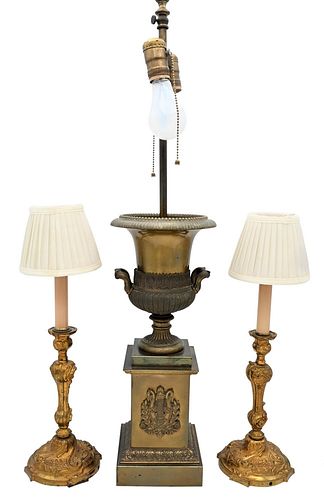 THREE TABLE LAMPS, TO INCLUDE A