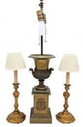 THREE TABLE LAMPS, TO INCLUDE