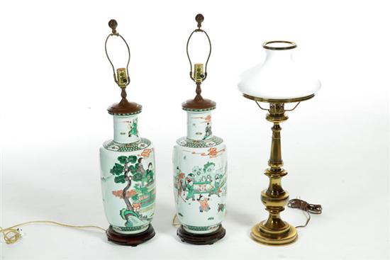 THREE TABLE LAMPS.  Twentieth