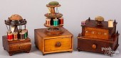 THREE TABLE TOP SEWING STANDST
