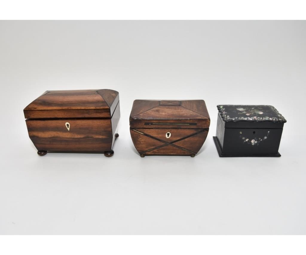 Three tea caddies, two Georgian