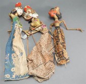THREE THAI POLYCHROME DECORATE