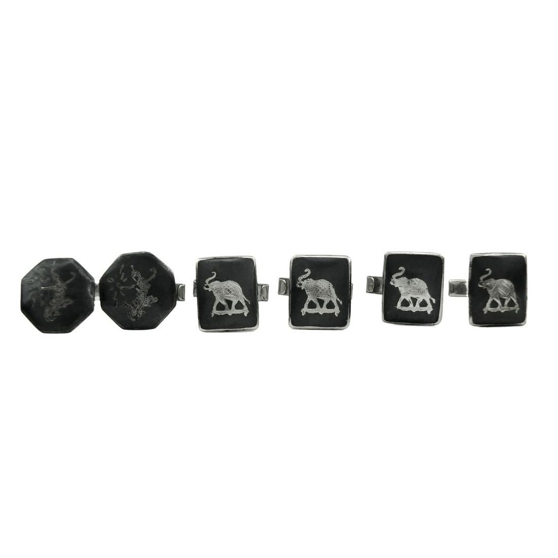 THREE THAI SIAM STERLING SILVER