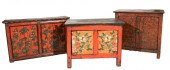 THREE TIBETAN POLYCHROME PAINT