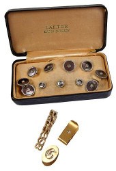 THREE TIE CLIPS WITH DIAMONDS
