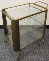 THREE-TIER BRASS SERVING CART,