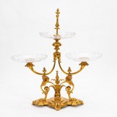THREE-TIER DORE BRONZE & CRYST