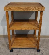 THREE-TIER OAK CART, 37 X 24-1
