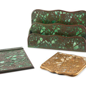 Three Tiffany 'Grape Vine' Desk