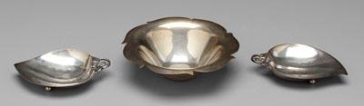 Three Tiffany sterling dishes: bowl