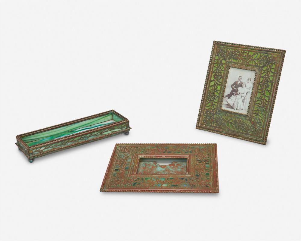 THREE TIFFANY STUDIOS DESK