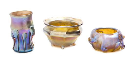 *Three Tiffany Studios Favrile