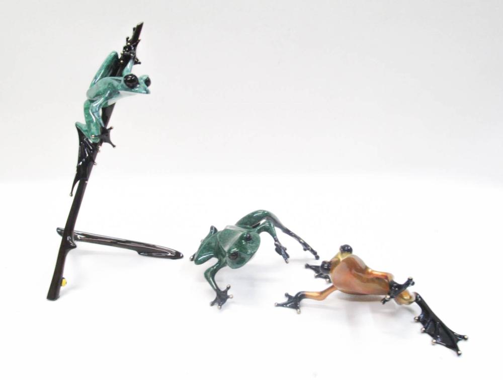 THREE TIM COTTERILL BRONZE FROG