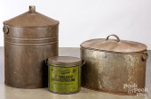 THREE TIN CANISTERS<br>Three t