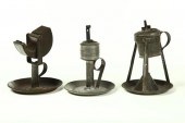 THREE TIN LAMPS.  American  mi