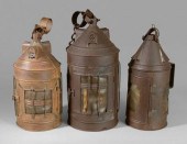 Three tin lanthorns (lanterns)