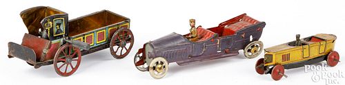 THREE TIN LITHOGRAPH VEHICLE