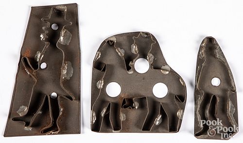 THREE TIN MEN COOKIE CUTTERS,