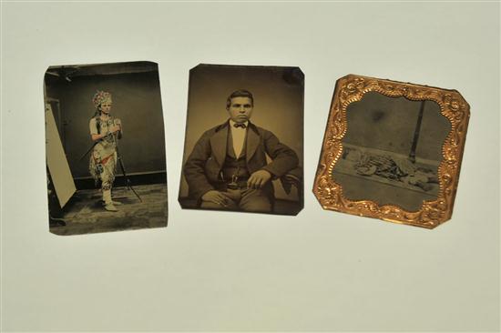 THREE TINTYPE POTRAITS. American 