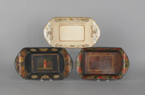 Three tole bread trays 19th c.