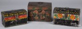 THREE TOLEWARE DOCUMENT BOXES,