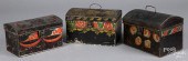 THREE TOLEWARE DOCUMENT BOXES,