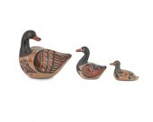 THREE TONALá POTTERY BIRD FIGU