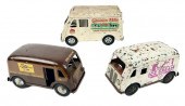 THREE TOY DELIVERY TRUCKS 20TH