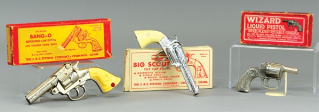 THREE TOY PISTOLS WITH BOXES Cast