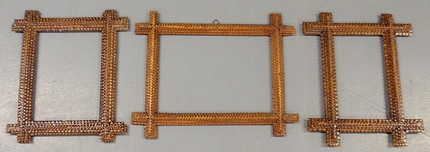Three Tramp Art carved frames.