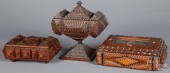 THREE TRAMP ART DRESSER BOXES,